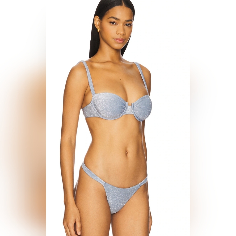 NWT Michael Costello x REVOLVE Layana Bikini Top in Ice Blue